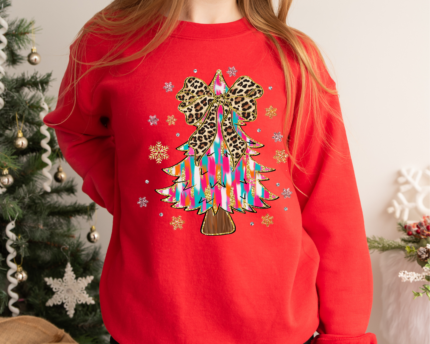 Christmas tree Coquette Bow  shirt