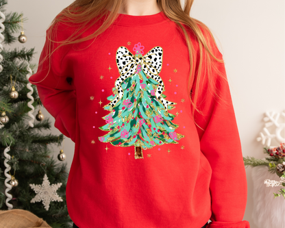 Coquette Bow  Christmas sweatshirt for women