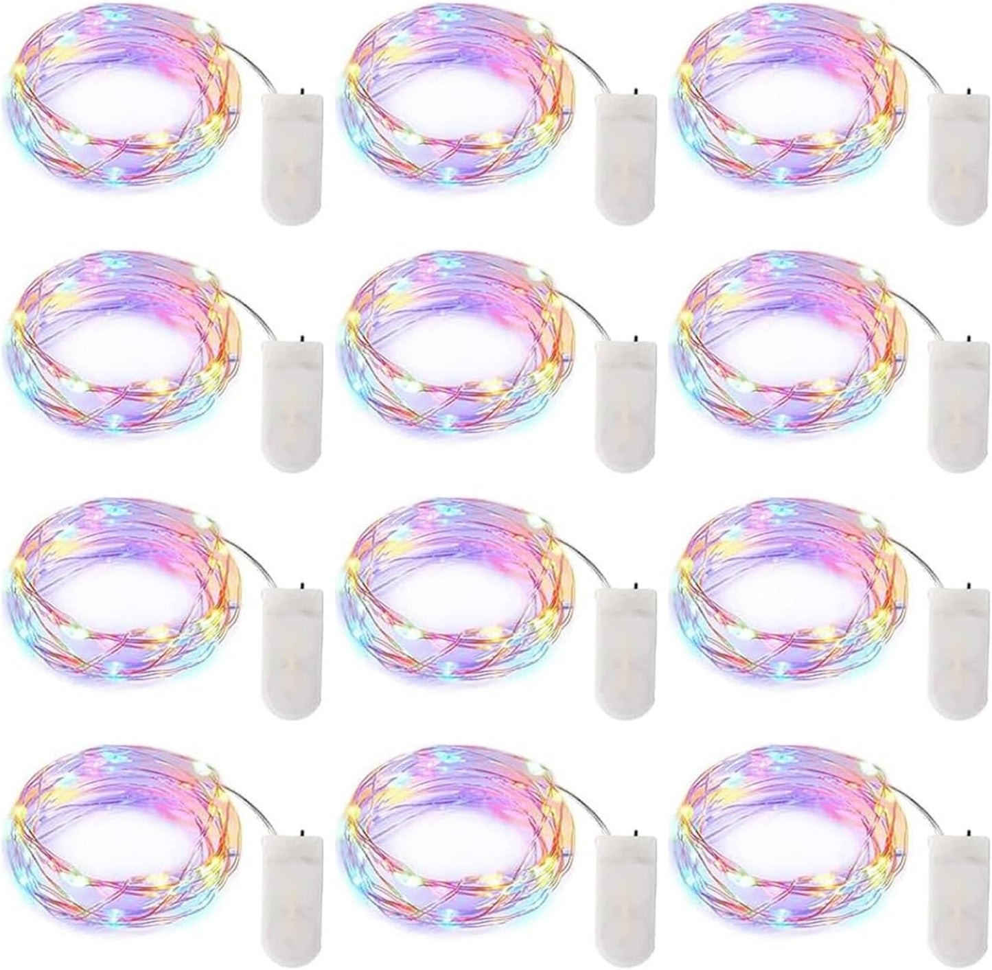 12 Pack Multi Color Led Fairy Lights Battery Operated String Lights 