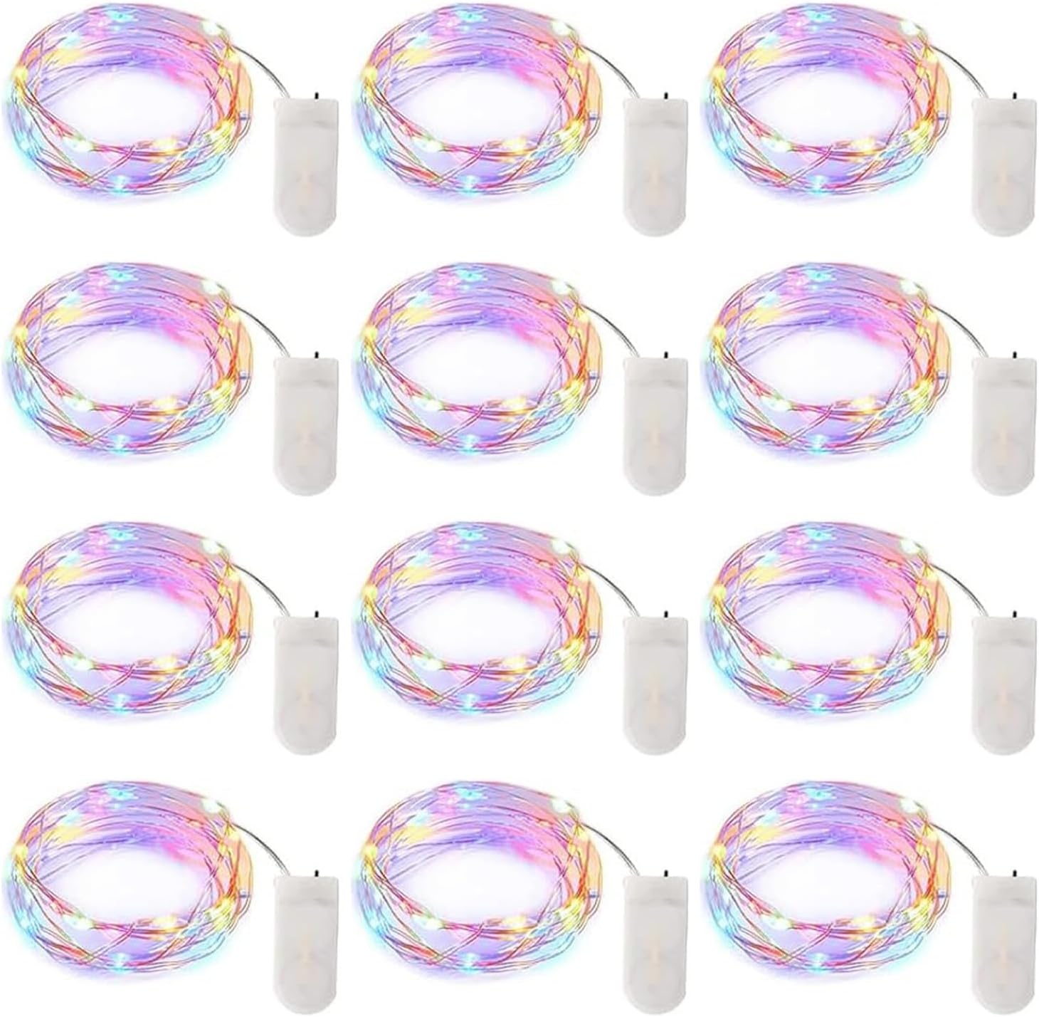 12 Pack Multi Color Led Fairy Lights Battery Operated String Lights 