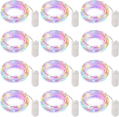 12 Pack Multi Color Led Fairy Lights Battery Operated String Lights 