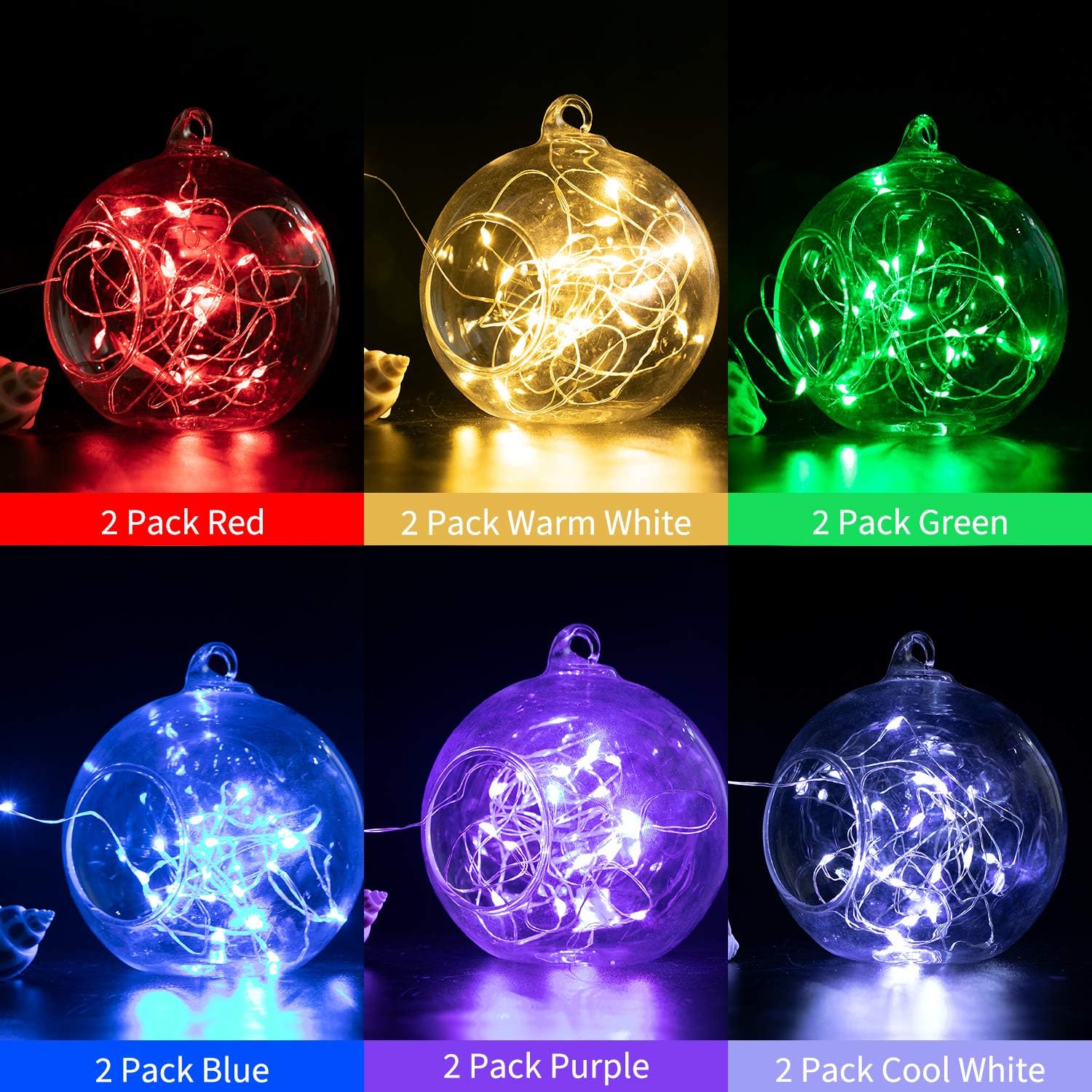 12 Pack Multi Color Led Fairy Lights Battery Operated String Lights 