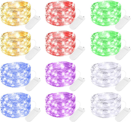 12 Pack Multi Color Led Fairy Lights Battery Operated String Lights 