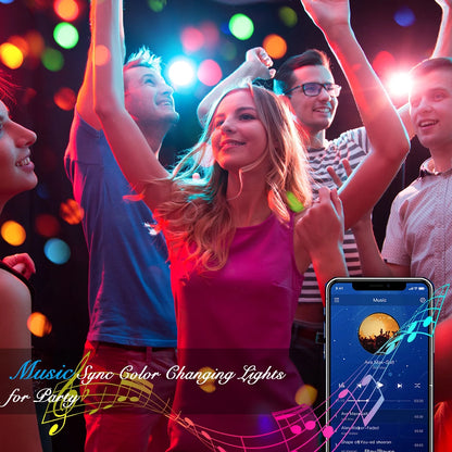 50FT LED Strip Lights - Music Sync, RGB Color Changing Lights with Bluetooth & Phone App Control