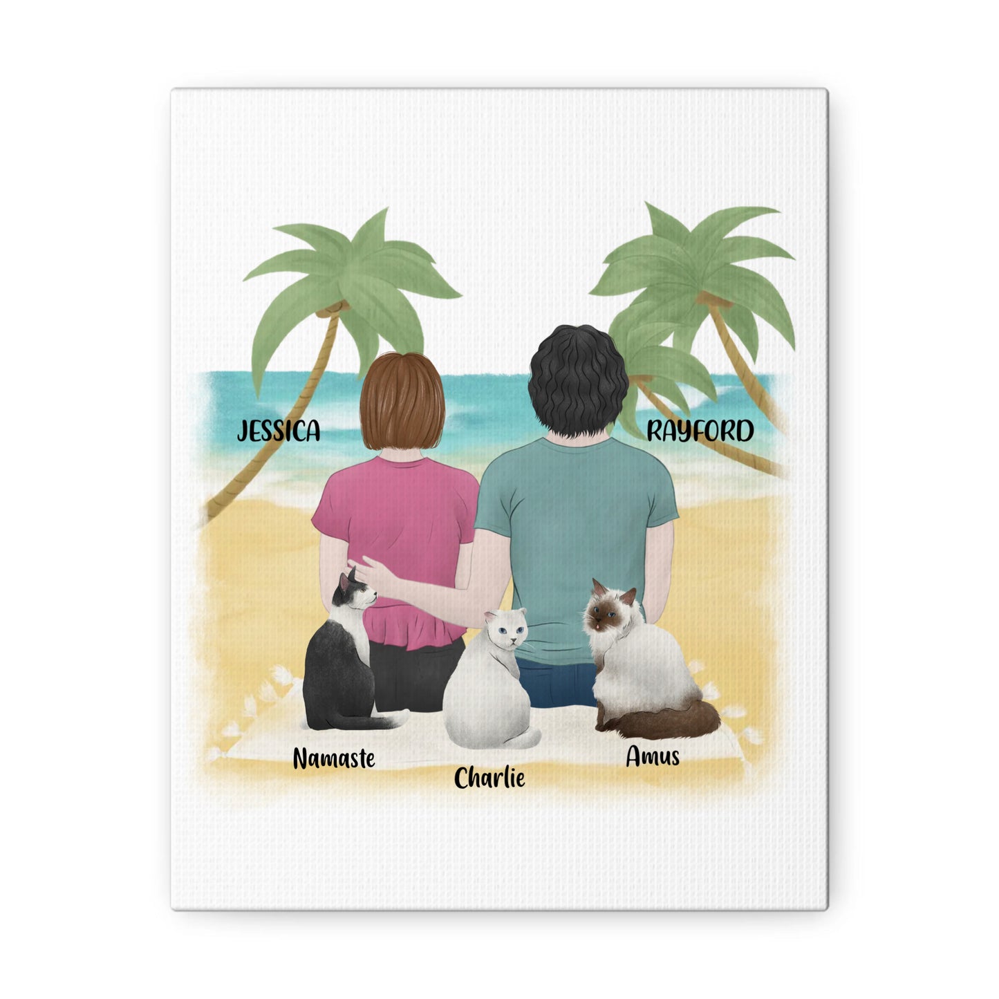 Personalized You, Me, and the Cats Canvas