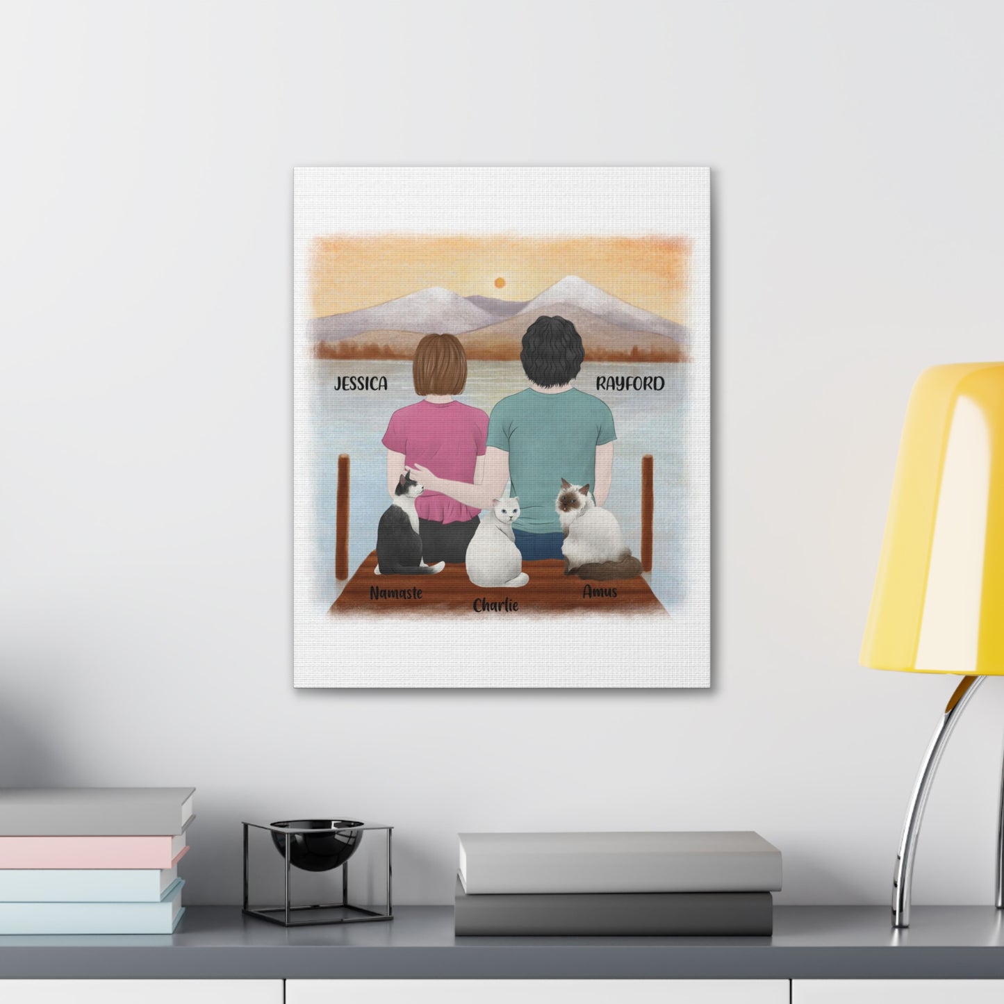 Personalized You, Me, and the Cats Canvas