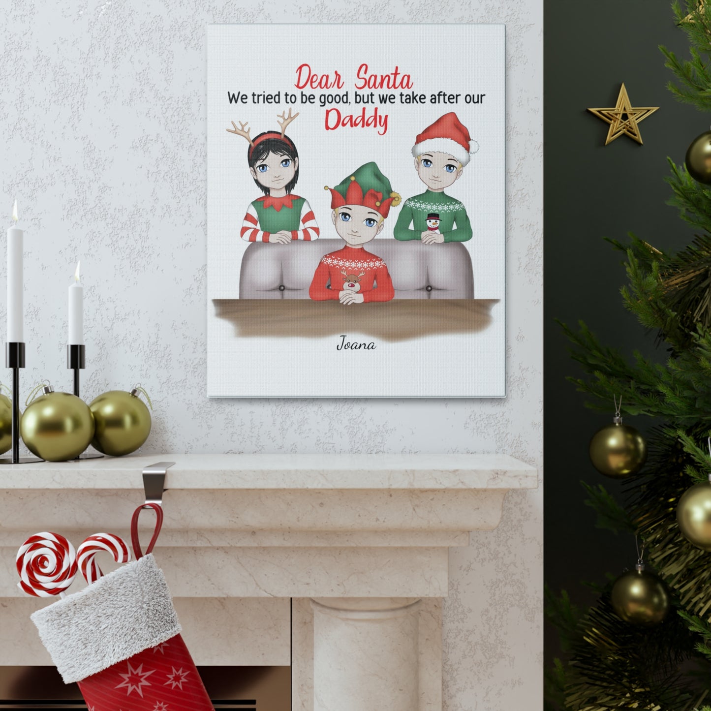 Personalize It  'Dear Santa' Gallery Wrap Canvas