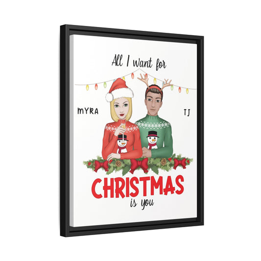 Personalizable Christmas Couple Canvas