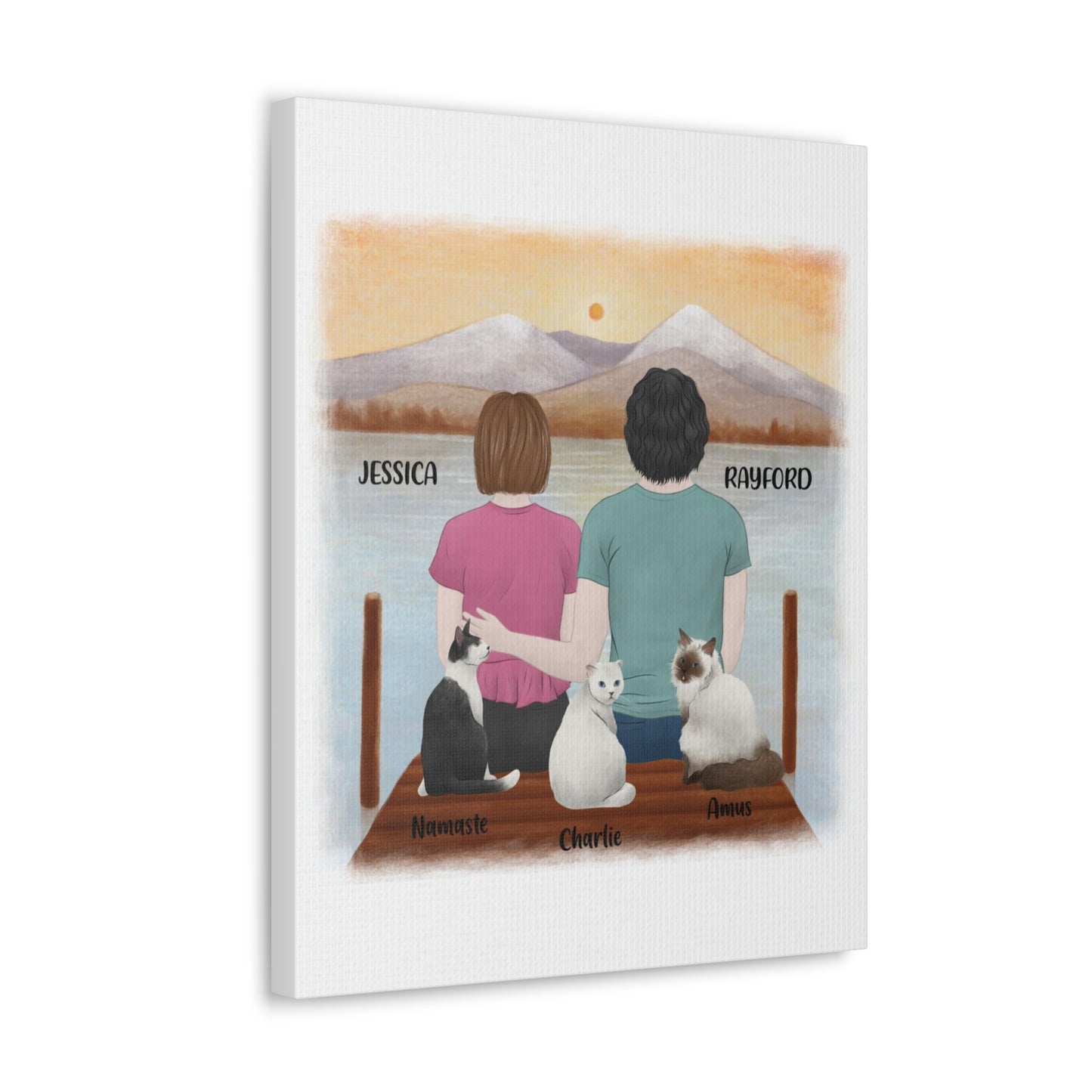 Personalized You, Me, and the Cats Canvas