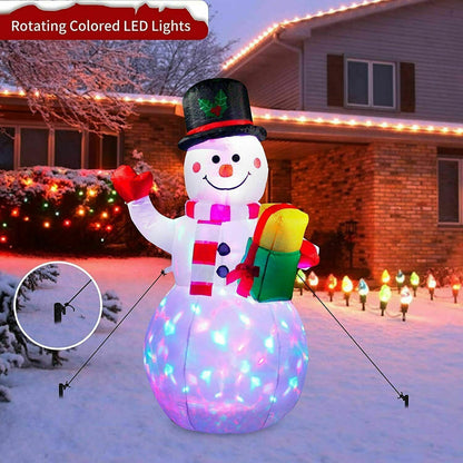 5ft Inflatable Christmas Snowman Yard Decor with Rotating LED Lights